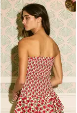 Dahlia Drop Waist Smocked Strapless Mini Dress