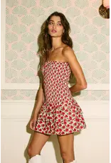 Dahlia Drop Waist Smocked Strapless Mini Dress