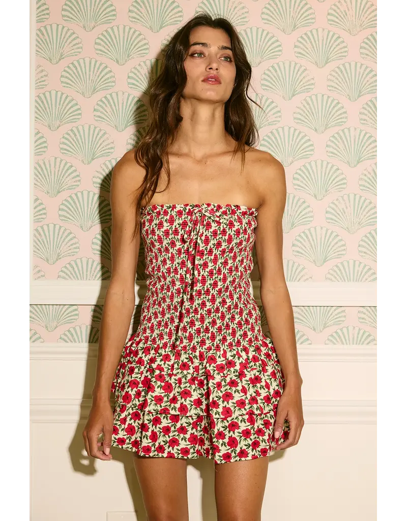 Dahlia Drop Waist Smocked Strapless Mini Dress