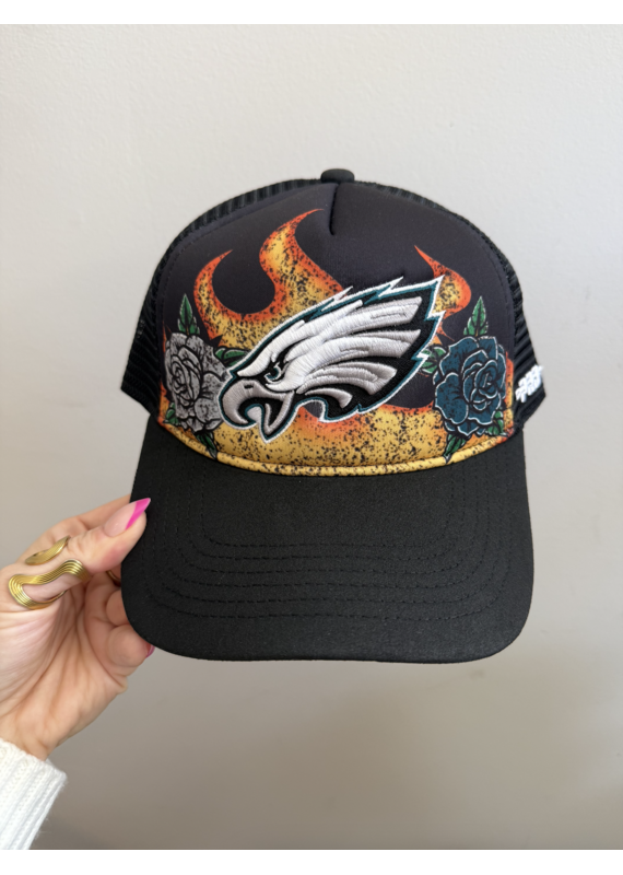 Pro Standard Philadelphia Eagles Fire & Roses Trucker Hat