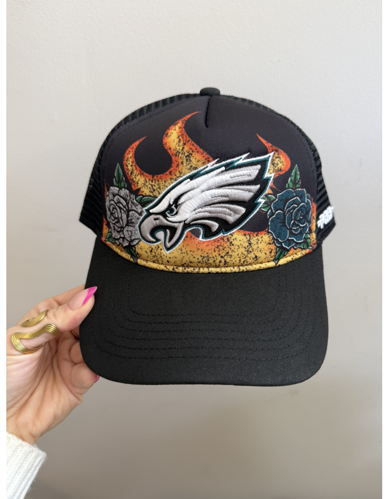Pro Standard Philadelphia Eagles Fire & Roses Trucker Hat