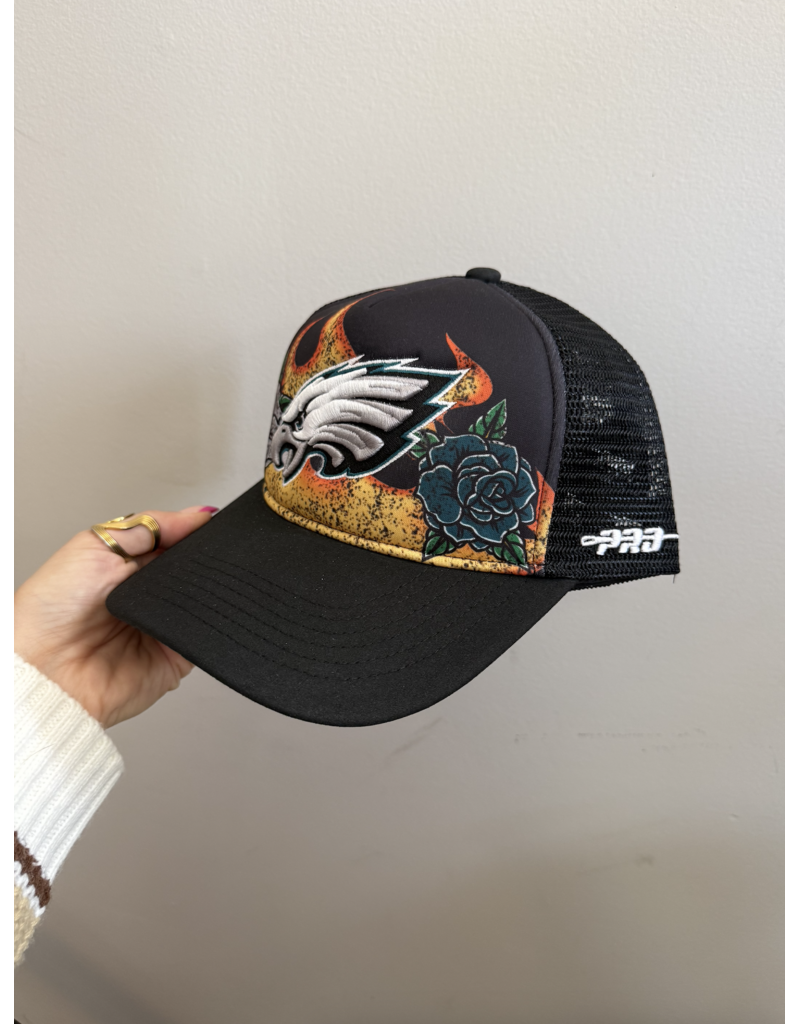 Pro Standard Philadelphia Eagles Fire & Roses Trucker Hat