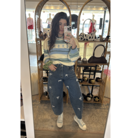 Oddi Pearl Bow Mom Jean