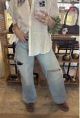 For Love & Lemons Handkerchief Button-Up Shirt