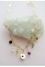 Jill Makes Dainty Flower Beaded Charm Necklace