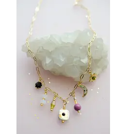 Jill Makes Dainty Flower Beaded Charm Necklace