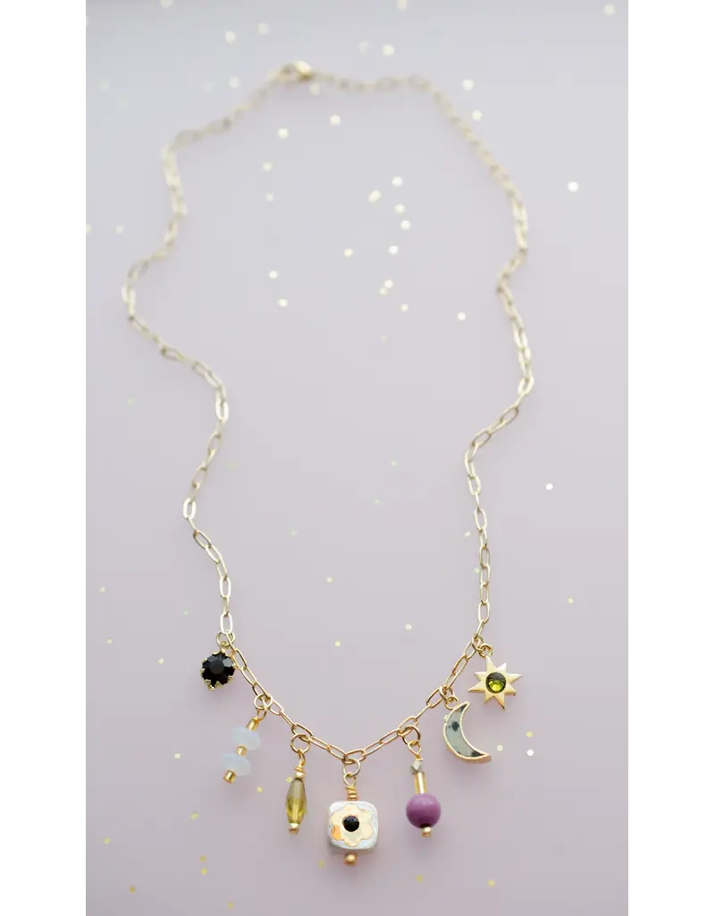 Jill Makes Dainty Flower Beaded Charm Necklace