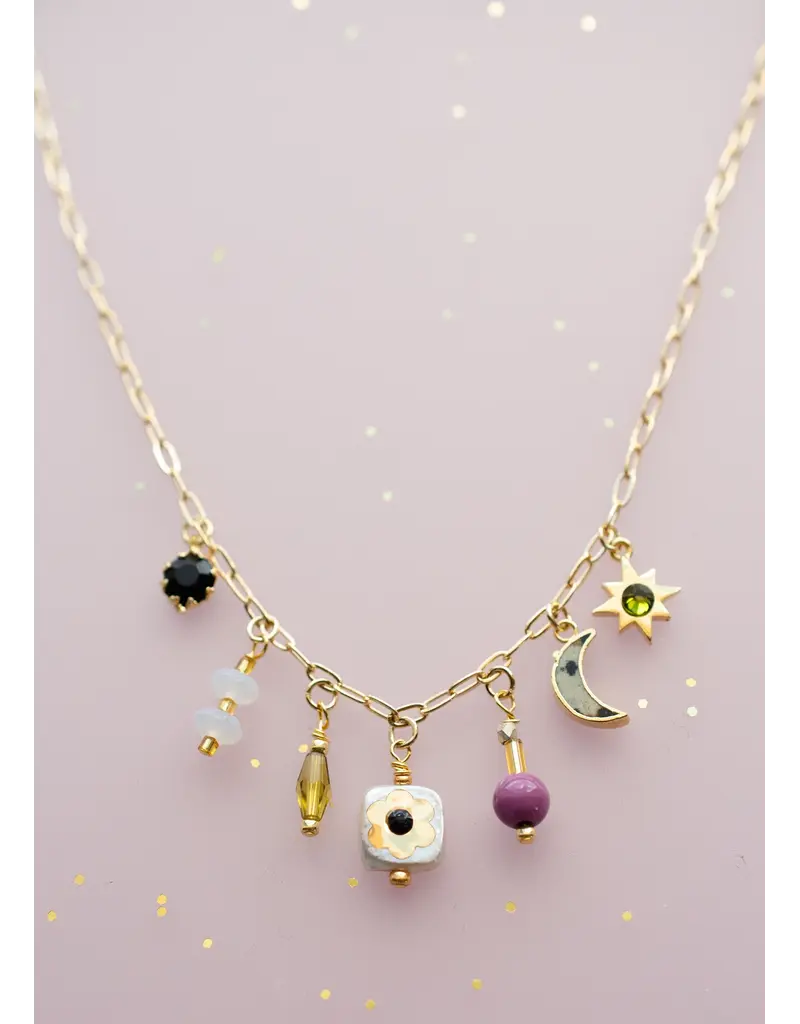 Jill Makes Dainty Flower Beaded Charm Necklace