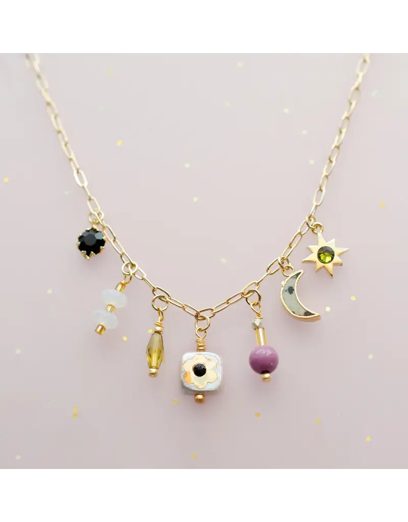 Jill Makes Dainty Flower Beaded Charm Necklace