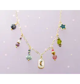 Jill Makes Pearl Moon Charm Necklace