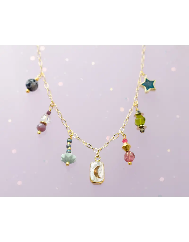 Jill Makes Pearl Moon Charm Necklace