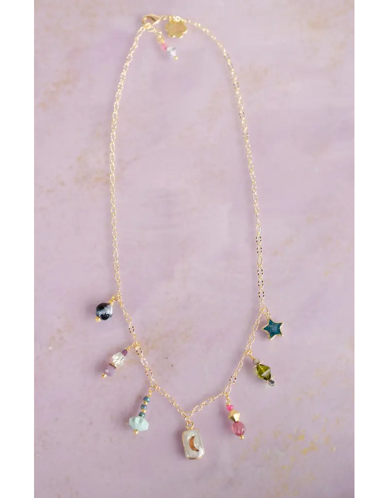 Jill Makes Pearl Moon Charm Necklace