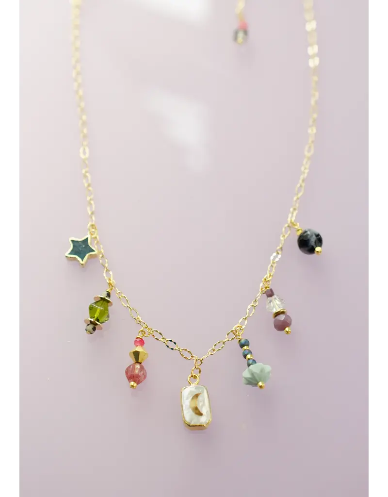 Jill Makes Pearl Moon Charm Necklace