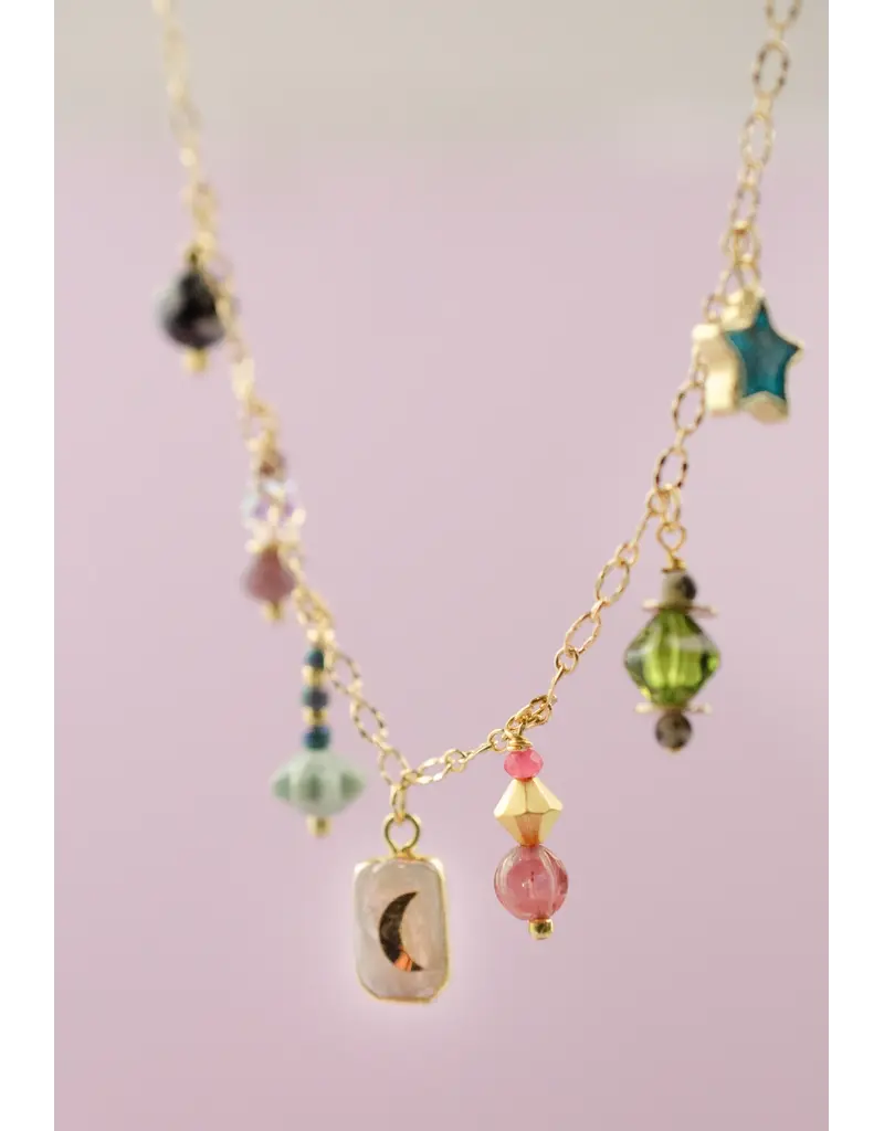 Jill Makes Pearl Moon Charm Necklace