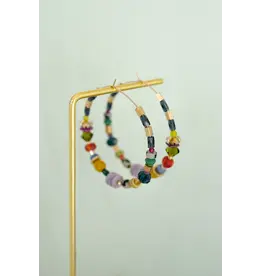 Jill Makes Jewel Toned Large Beaded Hoops