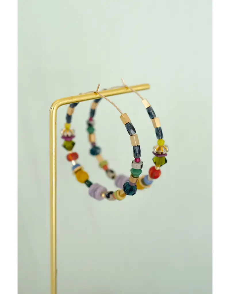 Jill Makes Jewel Toned Large Beaded Hoops
