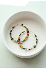 Jill Makes Jewel Toned Large Beaded Hoops