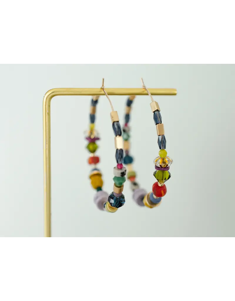 Jill Makes Jewel Toned Large Beaded Hoops