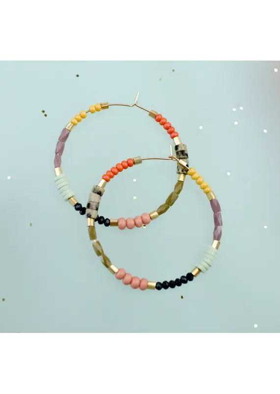 Jill Makes Large Colorful Seed Bead Hoops