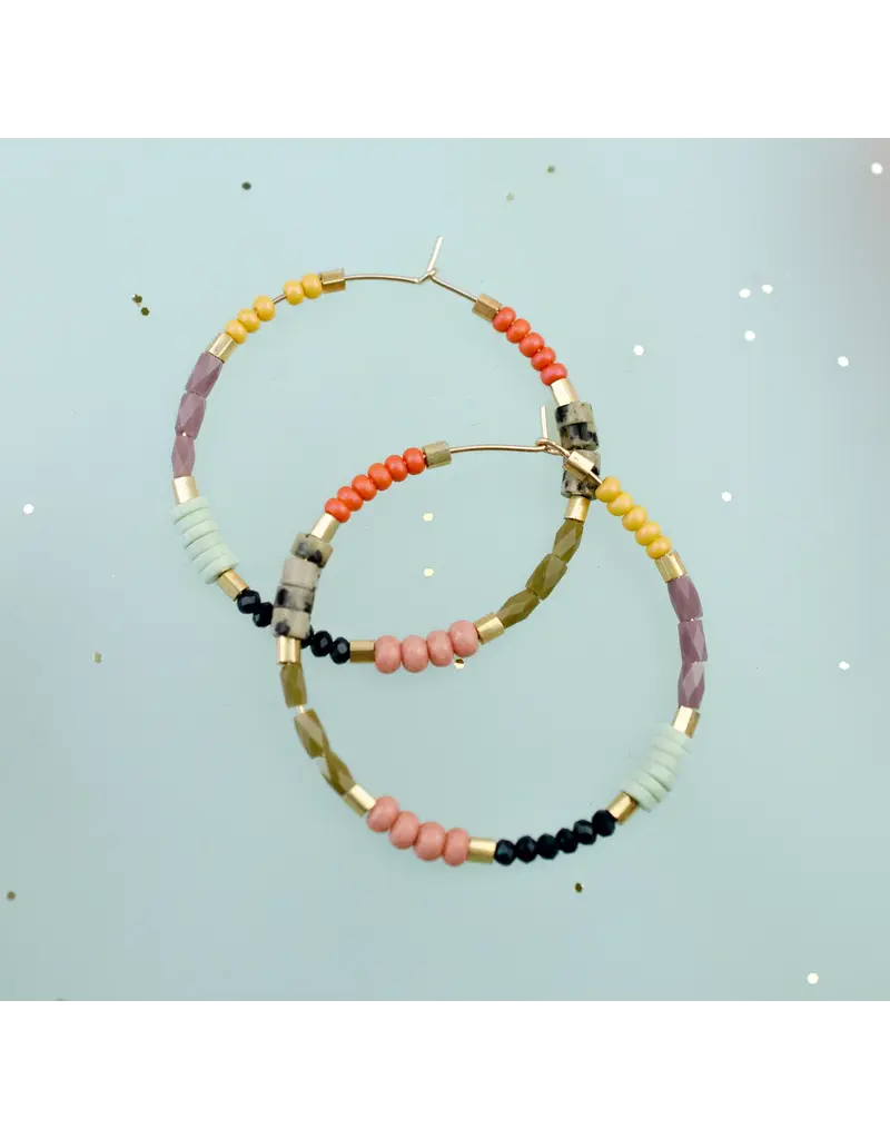 Jill Makes Large Colorful Seed Bead Hoops