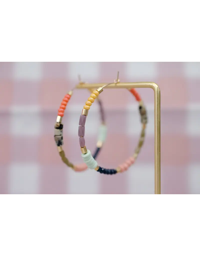 Jill Makes Large Colorful Seed Bead Hoops