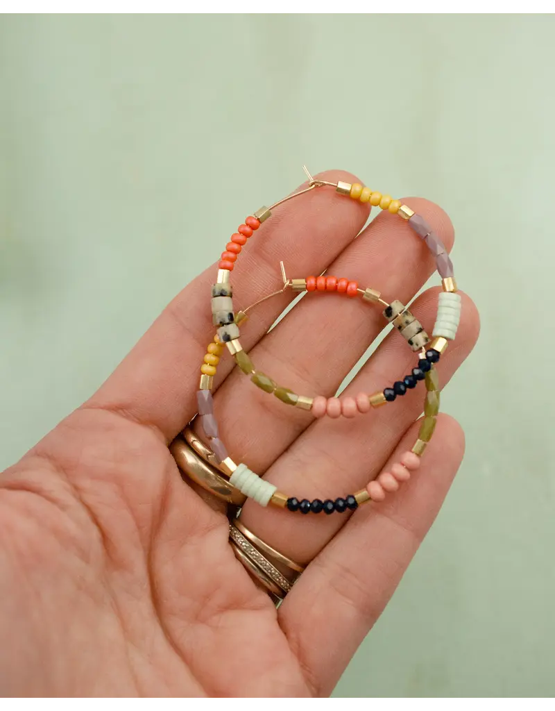 Jill Makes Large Colorful Seed Bead Hoops