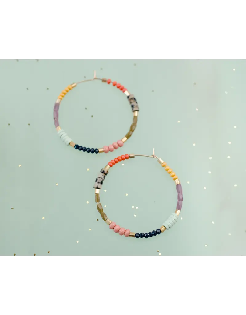 Jill Makes Large Colorful Seed Bead Hoops