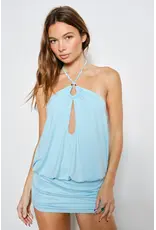 Pretty Garbage Kaylia Peekaboo Halter Mini Dress