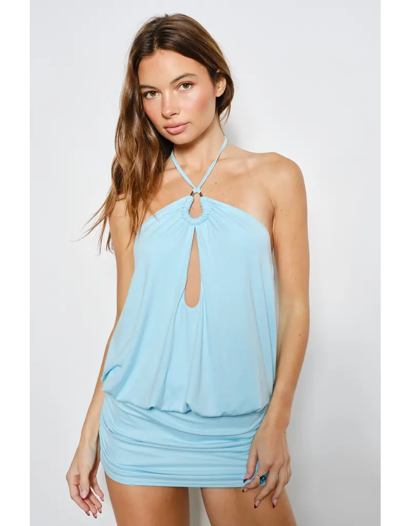 Pretty Garbage Kaylia Peekaboo Halter Mini Dress