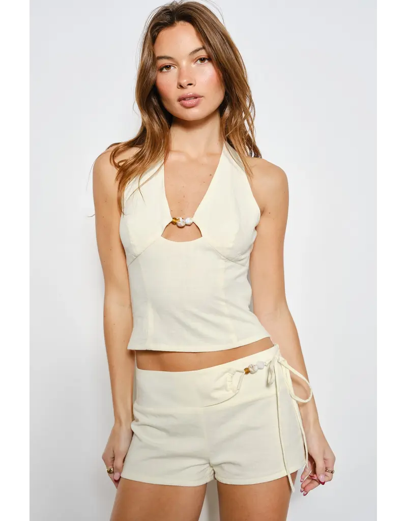 Pretty Garbage Remi Bead Halter Top