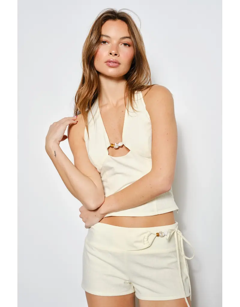 Pretty Garbage Remi Bead Halter Top