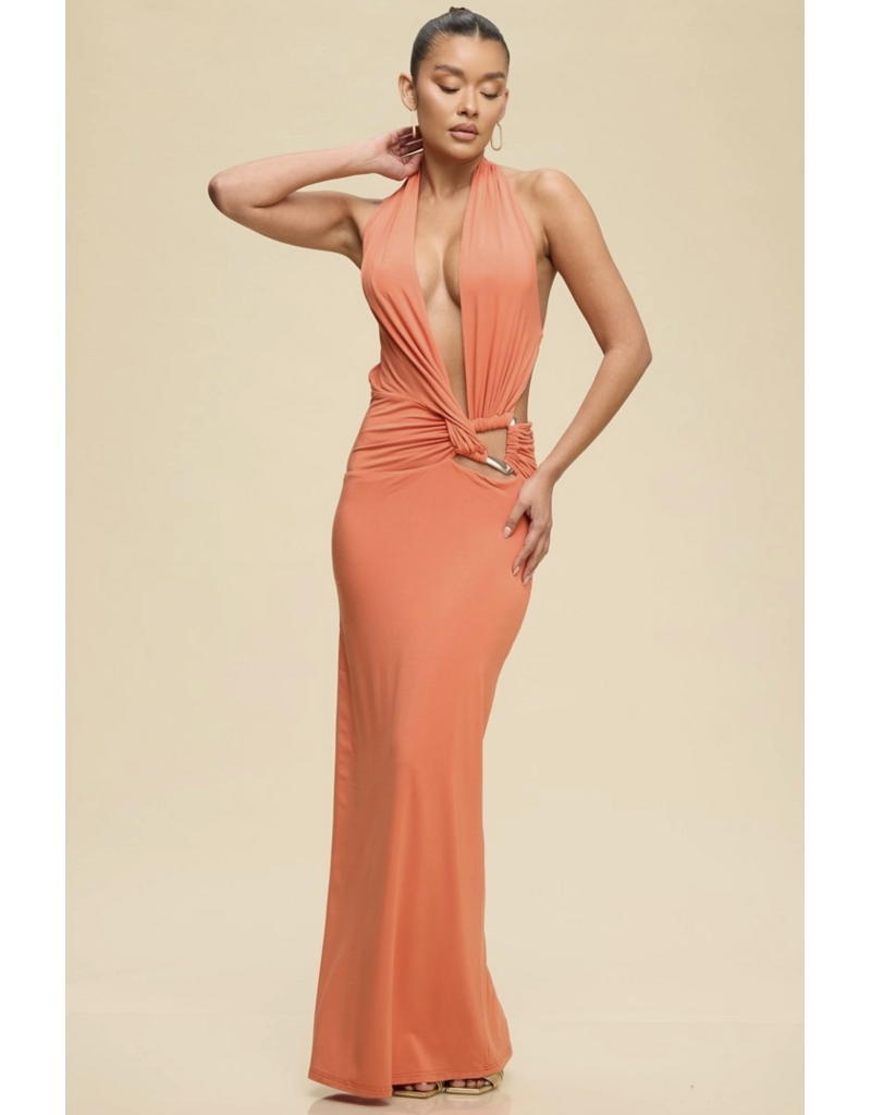 Hallie Halter Neck Maxi Dress