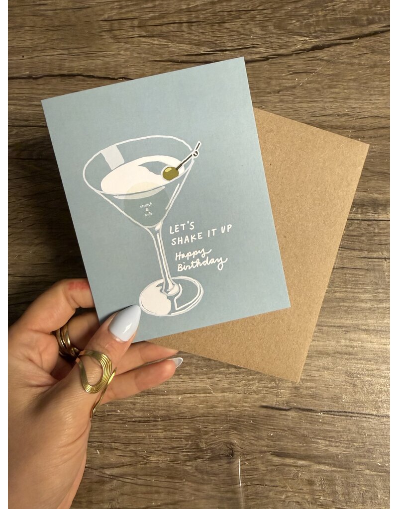 La Familia Green Dirty Martini Birthday Card *Scratch & Sniff*