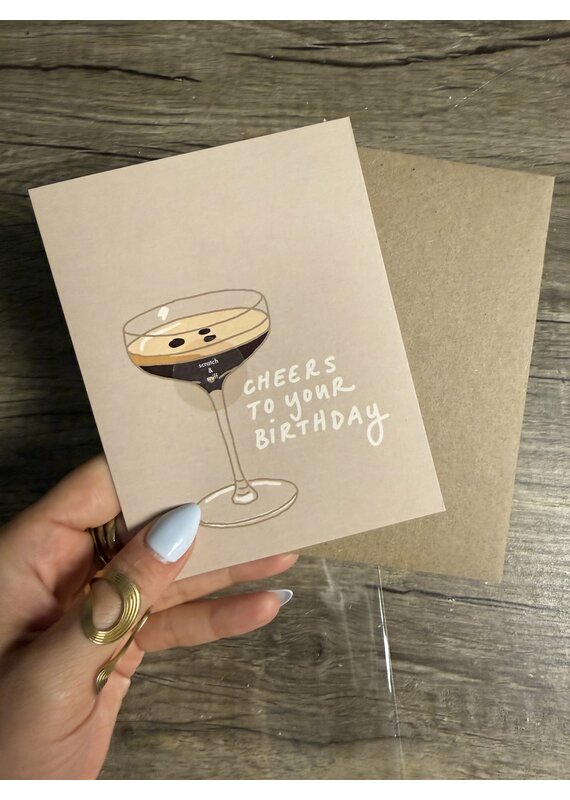 Espresso Martini Birthday Card *Scratch & Sniff*