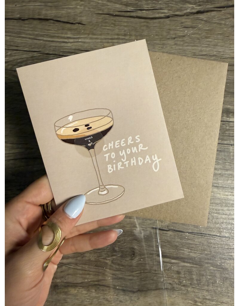 La Familia Green Espresso Martini Birthday Card *Scratch & Sniff*