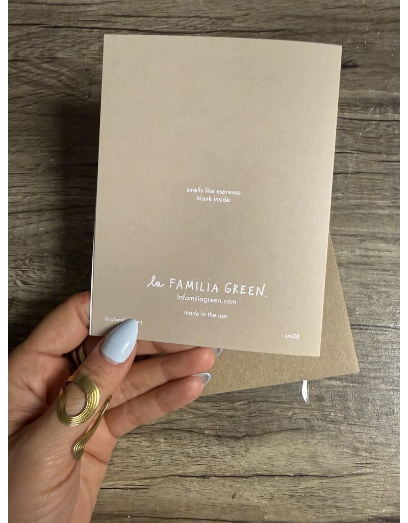 La Familia Green Espresso Martini Birthday Card *Scratch & Sniff*