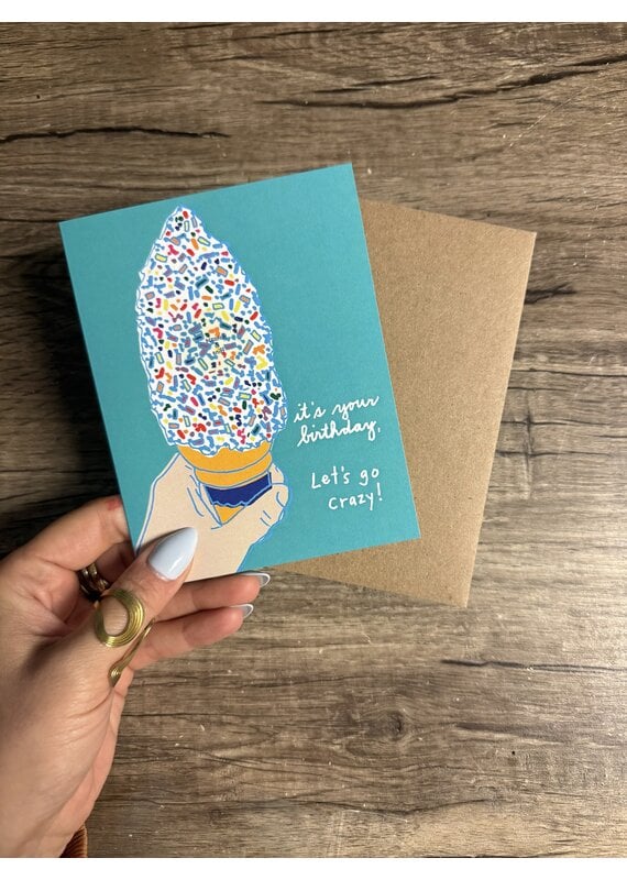 La Familia Green Sprinkle Cone Birthday Card *Scratch & Sniff*