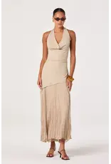 ASTR Inez Mixed Media Halter Maxi Dress