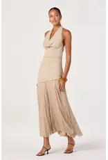 ASTR Inez Mixed Media Halter Maxi Dress