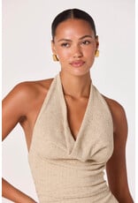 ASTR Inez Mixed Media Halter Maxi Dress