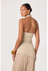 ASTR Inez Mixed Media Halter Maxi Dress