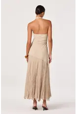 ASTR Inez Mixed Media Halter Maxi Dress