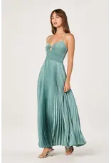 ASTR Alaia Satin Plissé Maxi Dress