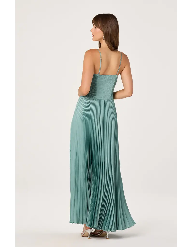 ASTR Alaia Satin Plissé Maxi Dress