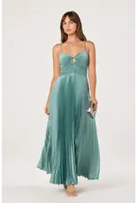 ASTR Alaia Satin Plissé Maxi Dress