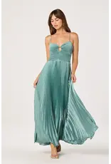 ASTR Alaia Satin Plissé Maxi Dress