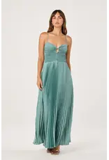 ASTR Alaia Satin Plissé Maxi Dress