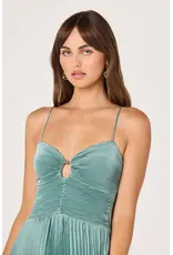 ASTR Alaia Satin Plissé Maxi Dress
