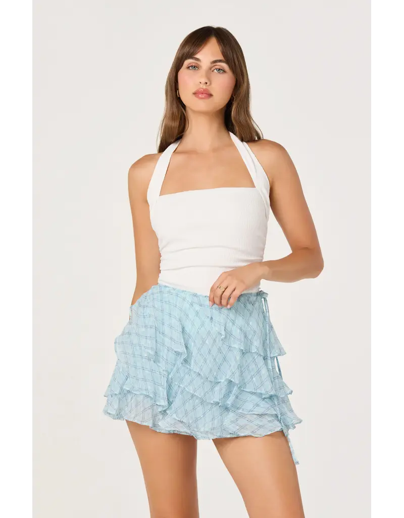 ASTR Tate Knit Ruched Halter Top