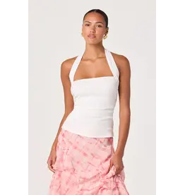 ASTR Tate Knit Ruched Halter Top